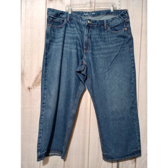 Old Navy Jeans Womens 22 Blue Denim Extra High Rise Wide Leg 100% Cotton‎ New - Picture 1 of 8